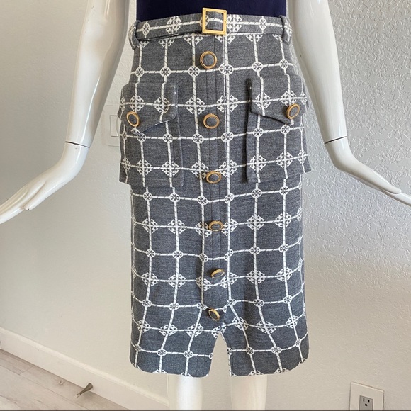 Tory Burch navy belted logo sheath dress - Picture 3 of 11